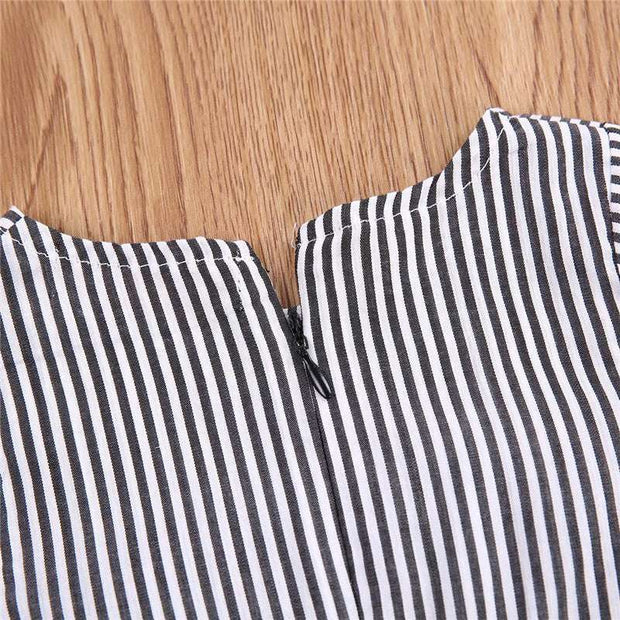 Flared Sleeve Classic Striped Tunic