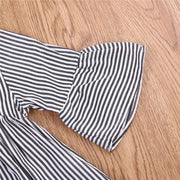 Flared Sleeve Classic Striped Tunic